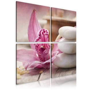 KWADRATOWY OBRAZ NA ŚCIANĘ DO SALONU 40 x 40 CM - Orchidea i