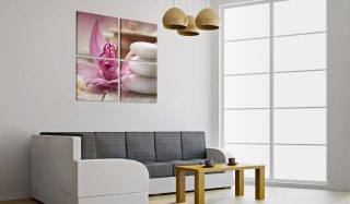 KWADRATOWY OBRAZ NA ŚCIANĘ DO SALONU 40 x 40 CM - Orchidea i