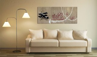 Obraz 3-częściowy - Samolot, Banksy