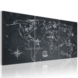 Obraz - Mapa świata na tablicy