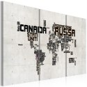 OBRAZ NA ŚCIANĘ DO SALONU, 60 x 30 cm, 3 CZĘŚCIOWY - Mapa świata po włosku