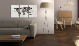 OBRAZ NA ŚCIANĘ DO SALONU, 60 x 30 cm, 3 CZĘŚCIOWY - Mapa świata po włosku