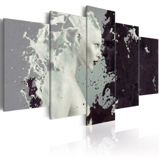 OBRAZ NA ŚCIANĘ DO SALONU, 100 x 50 cm, 5 CZĘŚCIOWY - Black or white? - 5 pieces