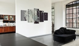 OBRAZ NA ŚCIANĘ DO SALONU, 100 x 50 cm, 5 CZĘŚCIOWY - Black or white? - 5 pieces