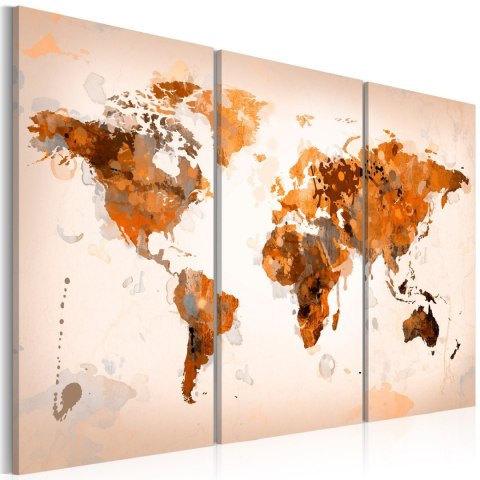 Obraz - Map of the World - Desert storm - triptych