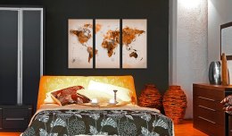 Obraz - Map of the World - Desert storm - triptych