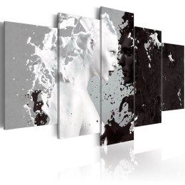 OBRAZ NA ŚCIANĘ DO SALONU, 100 x 50 cm, 5 CZĘŚCIOWY - Milk & Choco - 5 pieces