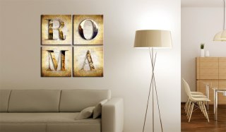 Kwadratowy Obraz - ROMA, Złoty, Wochy, Rzym