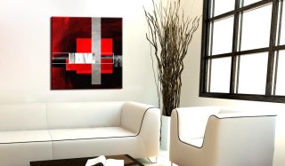 Kwadratowy Obraz - Czerwona Abstrakcja Loft