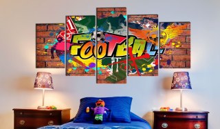 Obraz 5-częściowy - Graffiti football