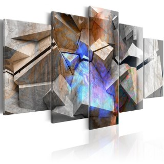 Obraz 5-częściowy - 3D beton, niebieski