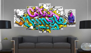 Obraz 5-częściowy - Graffiti City Jungle