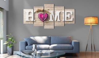 Obraz 5-częściowy - Home: Różowe serce