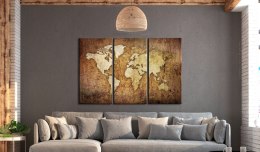 Obraz - Mapa świata: brązowa tekstura