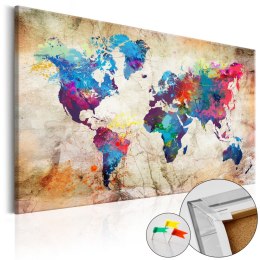 Obraz na korku 90 x 60 cm - Mapa świata: Styl miejski