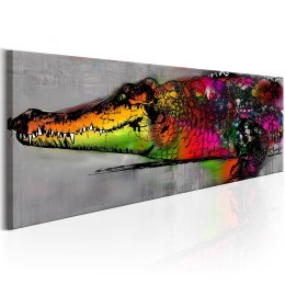 Obraz 150 x 50 cm - Kolorowy aligator