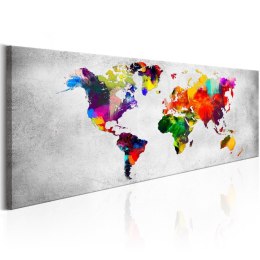 Obraz 150 x 50 cm - Mapa świata: Kolorowa rewolucja