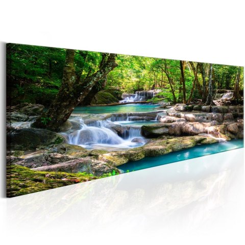 Obraz 150 x 50 cm - Natura: Leśny wodospad