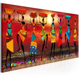 Obraz 150 x 50 cm - Tańczące Afrykanki