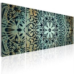 DUŻY OBRAZ NA ŚCIANĘ, 225 x 90 cm, 5 CZĘŚCIOWY Zielona Mozaika