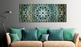 DUŻY OBRAZ NA ŚCIANĘ, 225 x 90 cm, 5 CZĘŚCIOWY Zielona Mozaika