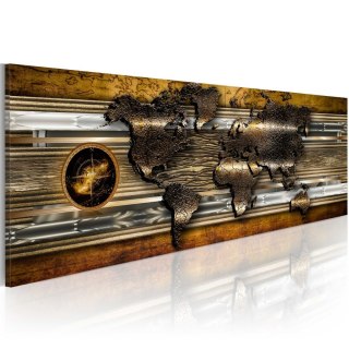 Obraz 150 x 50 cm - Złota mapa
