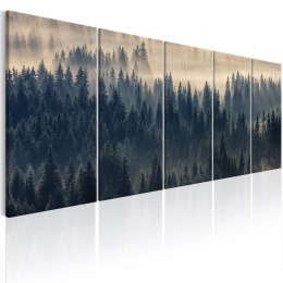 Obraz 225 x 90 cm - Jodły we mgle