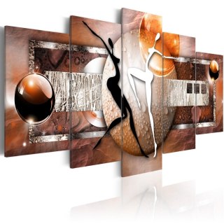 OBRAZ NA ŚCIANĘ DO SALONU, 100 x 50 cm, 5 CZĘŚCIOWY - Taniec żywiołów: ziemia