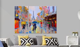 Obraz malowany - Deszczowy Paryż