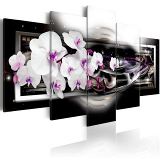 Obraz 5-częściowy Orchidee na czarnym tle