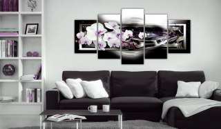 Obraz 5-częściowy Orchidee na czarnym tle