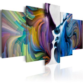 OBRAZ NA ŚCIANĘ DO SALONU, 100 x 50 cm, 5 CZĘŚCIOWY - Pocałunek kolorów