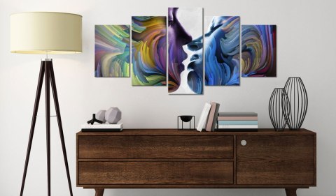 OBRAZ NA ŚCIANĘ DO SALONU, 100 x 50 cm, 5 CZĘŚCIOWY - Pocałunek kolorów OBRAZ NA ŚCIANĘ DO SALONU, 100 x 50 cm, 5 CZĘŚCIOWY - Pocałunek kolorów