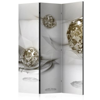 Parawan 3-częściowy, Biały, Diamentowe Kule 3D