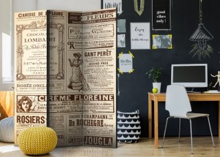 Parawan 3-częściowy - Vintage Magazines 