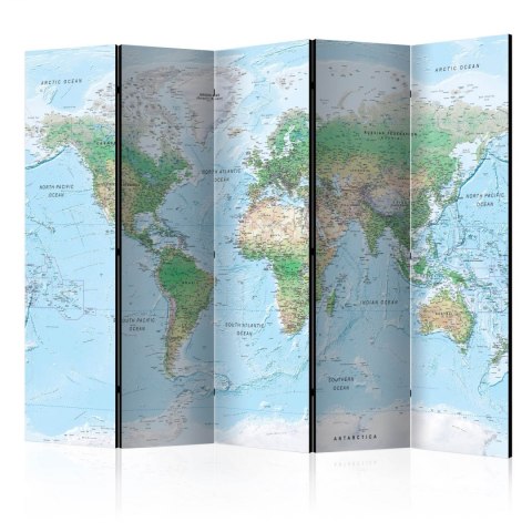 Parawan 5-częściowy - Mapa świata 