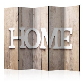 Parawan 5-częściowy - Home na deskach