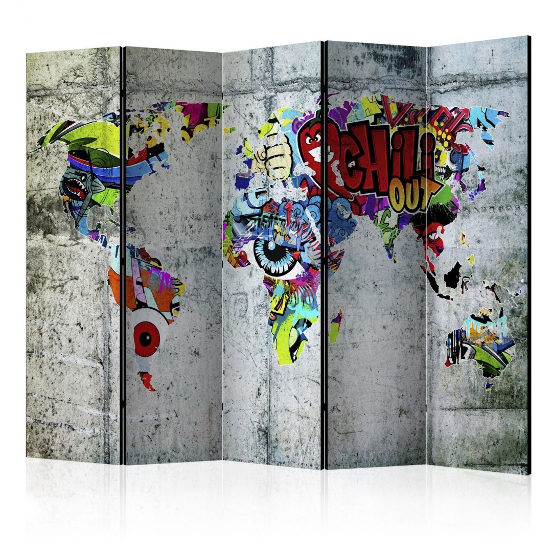 Parawan 5-częściowy - Świat graffiti Parawan 5-częściowy - Świat graffiti
