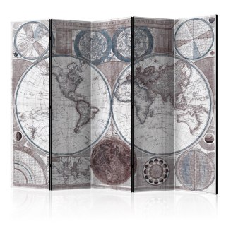 Parawan 5-częściowy - Terraqueous Globe 