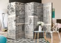 Parawan 5-częściowy - Vintage Newspapers II 