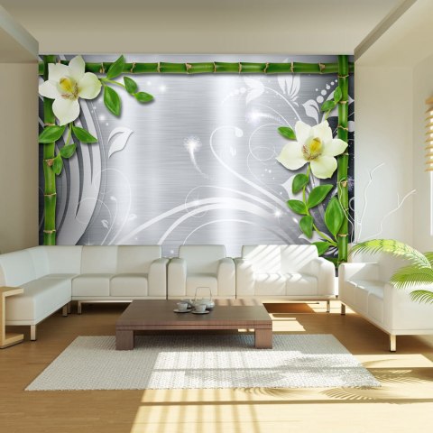 Fototapeta - Bambus i dwie orchidee Fototapeta - Bambus i dwie orchidee