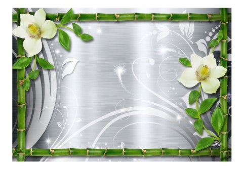 Fototapeta - Bambus i dwie orchidee Fototapeta - Bambus i dwie orchidee