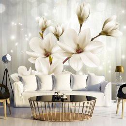 Fototapeta - Białe kwiaty 3D Magnolie