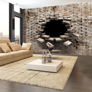 Fototapeta - Dziura w murze 3D iluzja