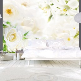 Fototapeta - Białe kwiaty, Róże,Lilie