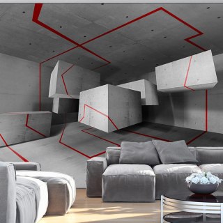 Fototapeta - Czerwony szlak, Loft, 3D