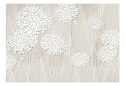 Fototapeta - Biały wzór z roślinami