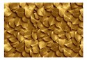 Fototapeta - Złote liście, wzór 3D
