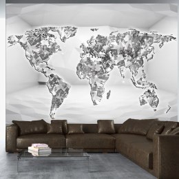 Fototapeta - Biała mapa świata 3D