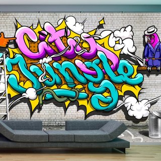 Fototapeta - Papuga, napis, graffiti